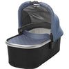 2018 UPPA baby vista stroller - Henry in blue marl, silver, and saddle leather bassinet Danielle Walker