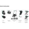 2018 UPPA baby vista stroller - Henry in blue marl, silver, and saddle leather components diagram Danielle Walker