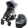 2018 UPPA baby vista stroller - Henry in blue marl, silver, and saddle leather Danielle Walker