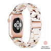 Light Apple Watch Band - Fashion Resin iWatch Band Bracelet Compatible with Copper Stainless Steel Buckle for Apple Watch Series 5 Series 4 Series 3 Series 2 Series1 (Nougat White, 38mm/40mm)
