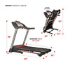 Sunny Health & Fitness Electric Folding Treadmill with LCD and Pulse Monitor, 265 LB Max Weight, Tablet Holder, Bluetooth Speakers and USB Charging - SF-T7917,Black