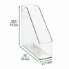 mDesign Plastic File Folder Bin Storage Organizer - Vertical with Handle - Holds Notebooks, Binders, Envelopes, Magazines - Container for Home Office and Work Desktops - Clear
