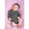 L'ovedbaby Unisex-Baby Organic Cotton Kimono Long Sleeve Bodysuit, Gray, 3/6 Months
