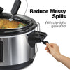 Hamilton Beach Portable 6-Quart Set & Forget Digital Programmable Slow Cooker With Temperature Probe, Lid Lock, Stainless Steel (33969A)