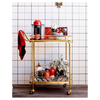 Threshold MetalWoodLeather Bar Cart Gold