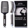 Boar bristle hair brush set - curved and vented detangling hair brush - 2 pack Danielle Walker