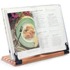 Deluxe large cookbook holder acrylic shield with cherry wood base Danielle Walker