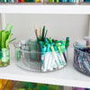 Divided lazy susan product shot filled with markers Danielle Walker