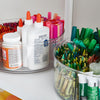 Divided lazy susan product shot filled with school supplies Danielle Walker