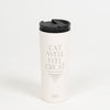 Eat well feel great 24oz white tumbler with a flip lip Danielle Walker