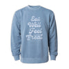 Eat well, feel great crew sweatshirt product shot Danielle Walker