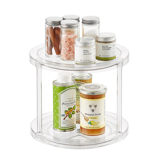 2 tier clear acrylic lazy Susan with spices Danielle Walker