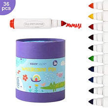  KIDDYCOLOR 36 Colors Markers for Kids Washable Coloring Markers Conical Tip Broad Line Markers for Childrens