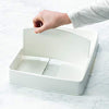 YouCopia StoraLid Food Container Lid Organizer, Large with Tall, White