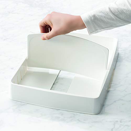 YouCopia StoraLid Food Container Lid Organizer, Large with Tall, White