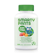  SmartyPants Kids Fiber Daily Gummy Multivitamin: Vitamin C, D3, E, Methyl B12, B6, Gluten Free Supplement, Omega 3 Fish Oil (DHA/EPA) - 30 Day supply