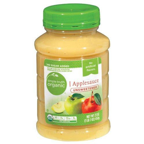 Simple Truth USDA Organic Unsweetened Applesauce 23 Oz. Bottle (Pack of 2)
