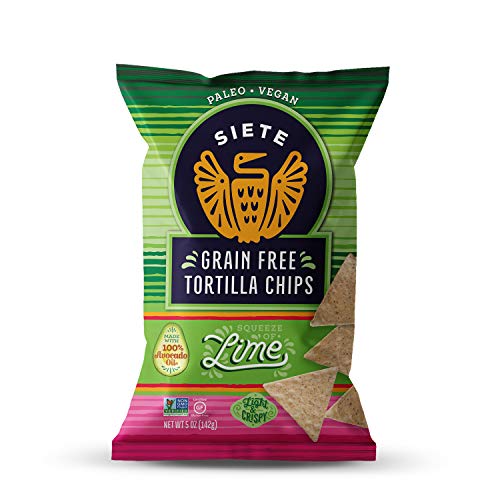 Siete Lime Grain Free Tortilla Chips, 5 oz bags, 6-Pack