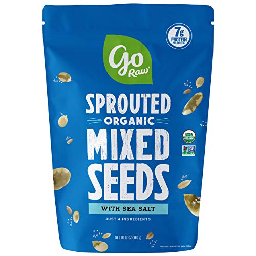 Go Raw Mixed Seeds, Pumpkin, Sunflower & Watermelon Seeds with Sea Salt, 13 Ounce. Bag | Keto | Vegan | Gluten Free Snacks| Organic