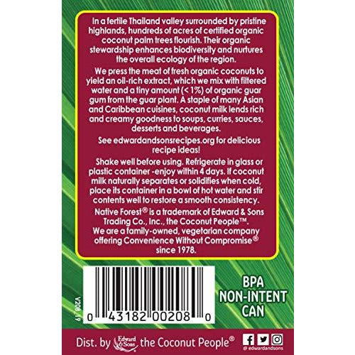Native Forest Organic Classic Coconut Milk, 13.5 Ounce Cans (Pack of 12),Packaging may Vary