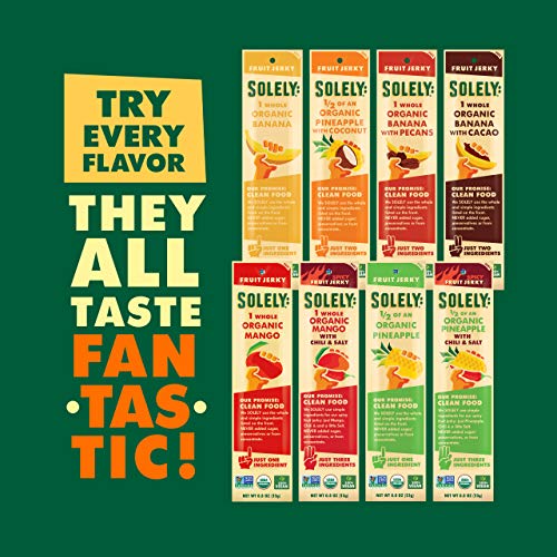 SOLELY Organic Mango Fruit Jerky, 12 Strips | One Ingredient | Vegan | Non-GMO | Gluten-Free | No Sugar Added…