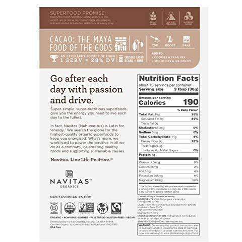 Navitas Organics Raw Cacao Nibs, 16oz. Bag