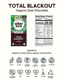  Alter Eco | Dark Chocolate Bar | 100% Pure Dark Cocoa, Fair Trade, Organic, Non-GMO, Gluten Free