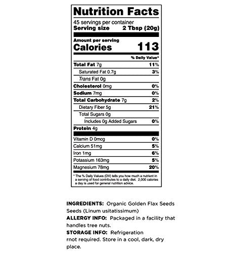 Terrasoul Superfoods Organic Golden Flax Seeds, 2 Lbs - Fiber | Protein | Omega Fats
