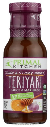 Primal Kitchen Thick & Sticky Honey Teriyaki Sauce & Marinade - Organic, Gluten Free, Non-GMO, 8.5 Ounce (Pack of 6)