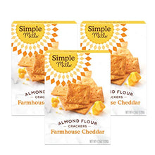  Simple Mills Almond Flour Crackers, Farmhouse Cheddar, Gluten Free, Flax Seed, Sunflower Seeds, Corn Free, Good for Snacks, Made with whole foods, 3 Count (Packaging May Vary)