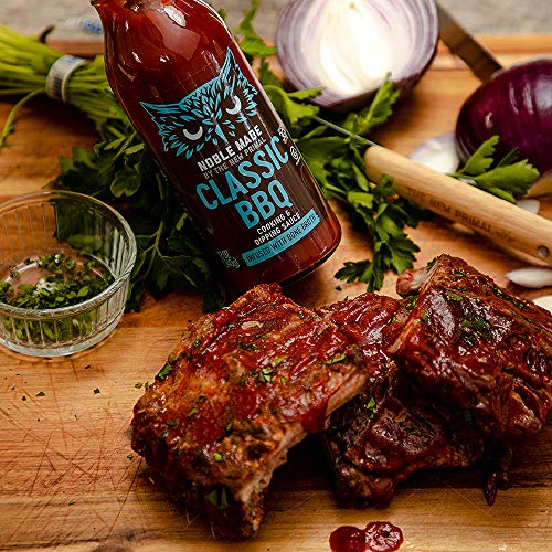 Noble Made by The New Primal Classic BBQ Cooking & Dipping Sauce, Bone Broth Infused, Whole30 Approved, Paleo, Certified Gluten Free, Dairy and Soy Free, 12 Oz Glass Bottle (1 Count)