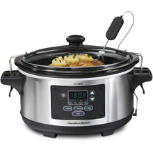  Hamilton Beach Portable 6-Quart Set & Forget Digital Programmable Slow Cooker With Temperature Probe, Lid Lock, Stainless Steel (33969A)