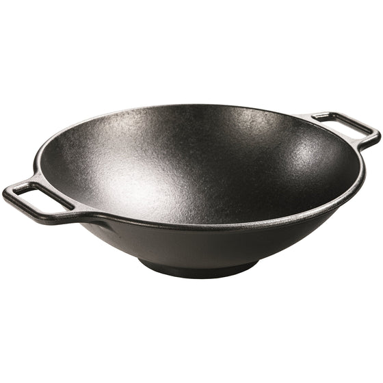 Lodge P14W3 Pro-Logic Cast Iron Wok, 14-inch, Black