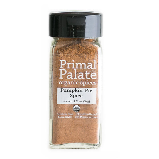 Primal Palate Organic Spices Pumpkin Pie Spice, Certified Organic, 1.2 oz Bottle