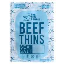  The New Primal Sea Salt Beef Thins - Whole30 Approved, Paleo, Gluten & Soy Free, Pack of 8