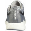 Adidas grey, cloud white, and silver metallic women's edge lux 3 running shoe back logo Danielle Walker