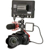 AFVO metal triple hot shoe camera shoe bracket for flash lights, microphones, and audio recorder in use Danielle Walker