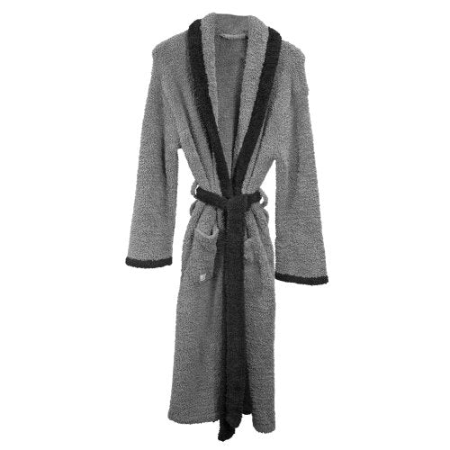 Barefoot dreams cozy chic contrast trim robe in charcoal and midnight size 3 Danielle Walker
