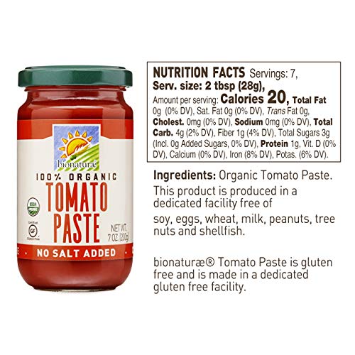 Bionaturae 7 oz. organic tomato paste nutrition facts Danielle Walker 