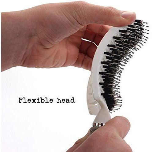 Boar bristle hair brush set - curved and vented detangling hair brush - flexible head Danielle Walker 