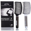 Boar bristle hair brush set - curved and vented detangling hair brush - packaging Danielle Walker 