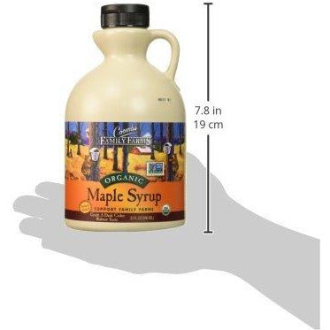 Coombs family farms 32 fl oz. maple syrup, organic, grade A, dark color, robust taste - size diagram Danielle Walker