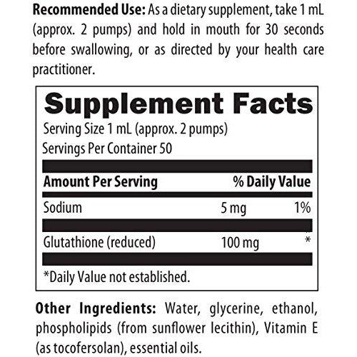 Designs for health liposomal glutathione - 100mg reduced sublingual formula lemon peppermint flavor 50 servings - supplement facts Danielle Walker