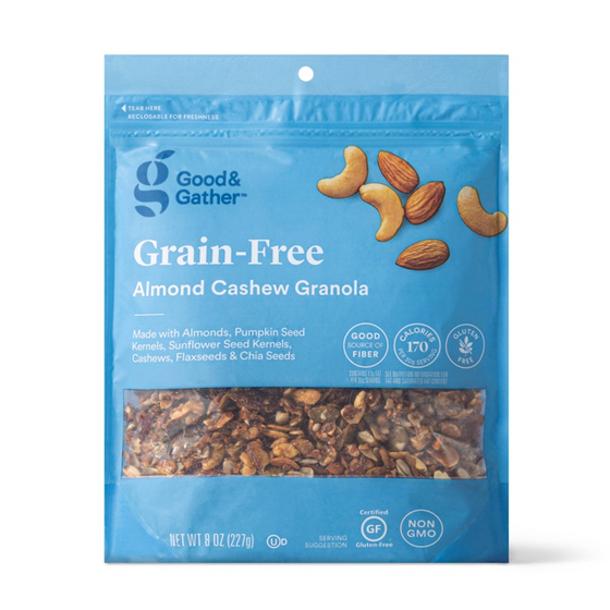 Good & Gather 8 oz. bag almond cashew grain free granola front Danielle Walker