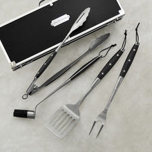  Williams Sonoma Black-Handled 4-Piece BBQ Tool Set with Storage Case